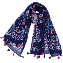 Premium cheap voile fabric china guangzhou retro printing scarf shawl